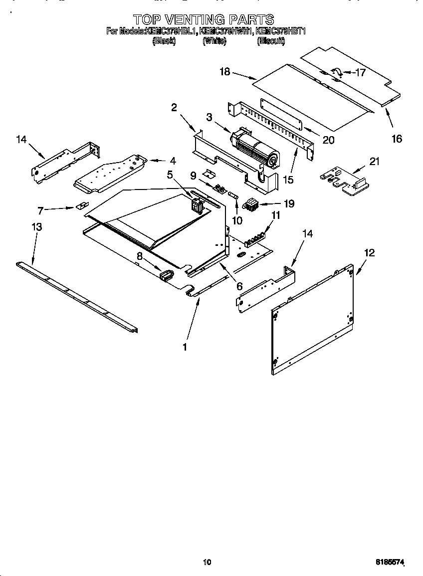 KitchenAid KEMC378HBT1 top venting diagram