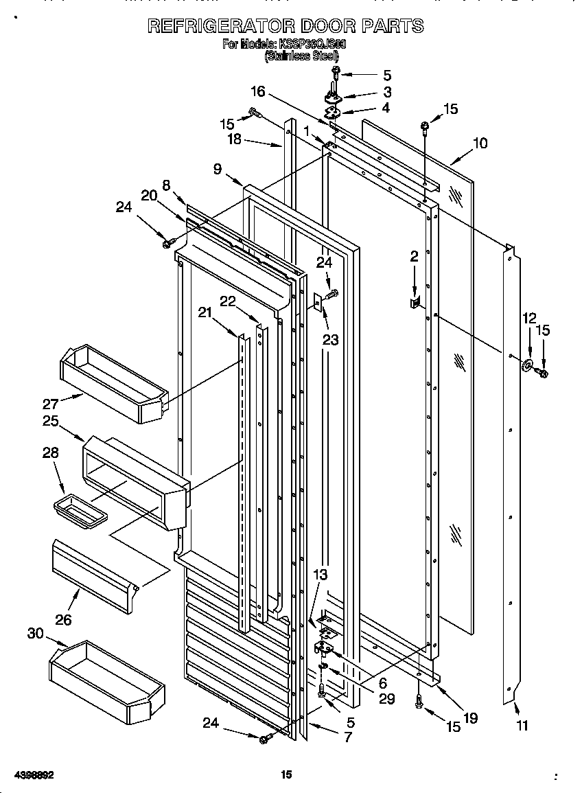 KitchenAid KSSP36QJS00 refrigerator door diagram