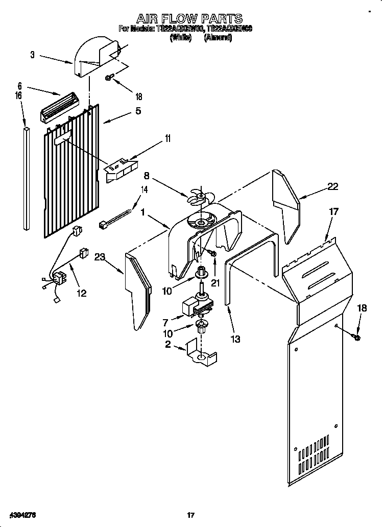 Whirlpool TS22AQXEN00 air flow diagram