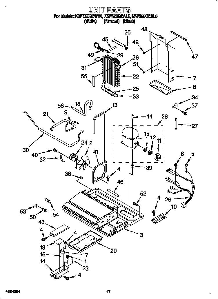 KitchenAid KSFS20QEBL0 unit diagram