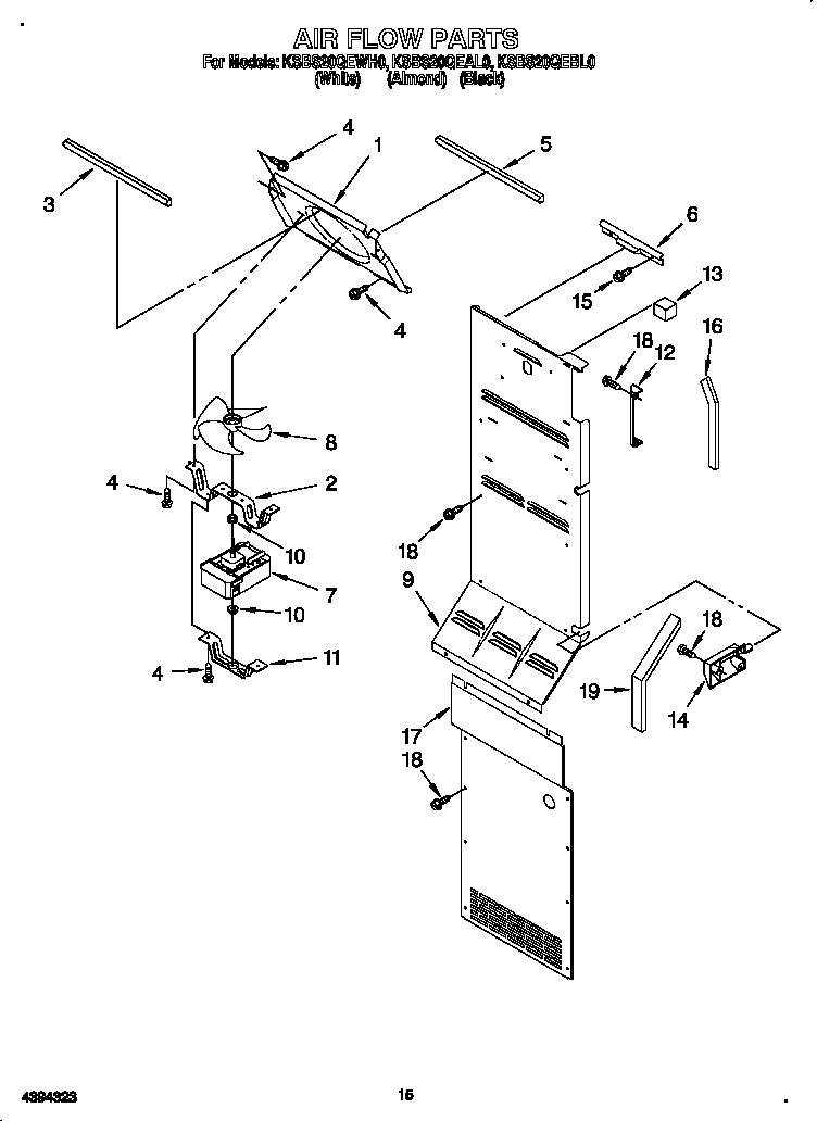 KitchenAid KSBS20QEBL0 air flow diagram