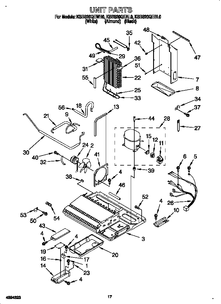 KitchenAid KSBS20QEBL0 unit diagram