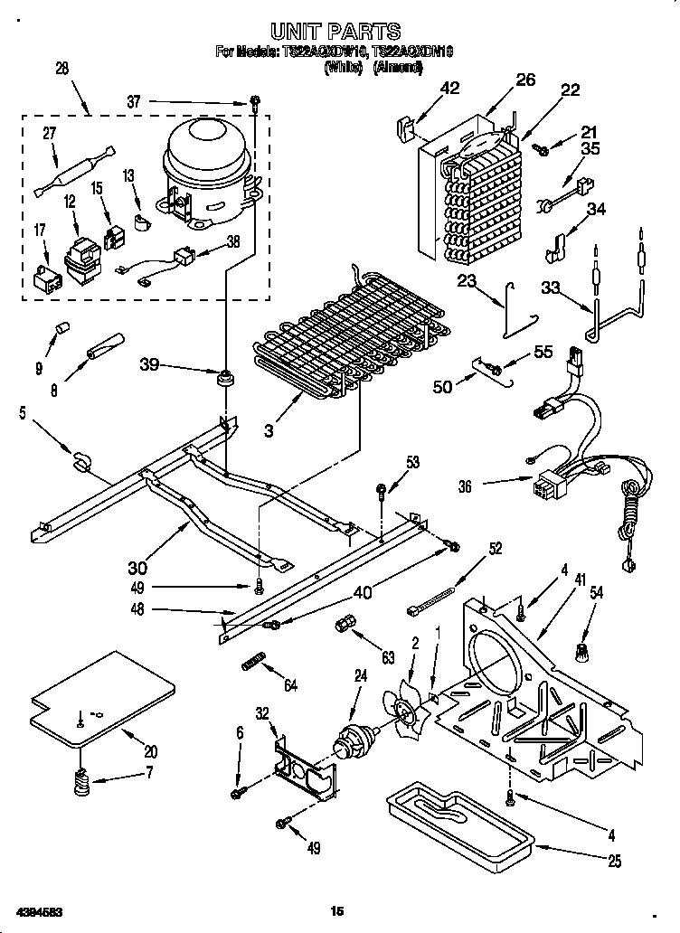 Whirlpool TS22AQXDW10 unit diagram