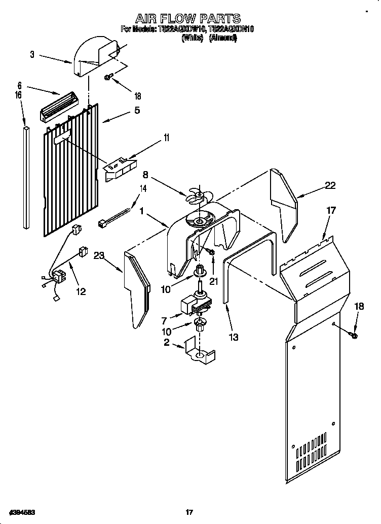 Whirlpool TS22AQXDW10 airflow diagram