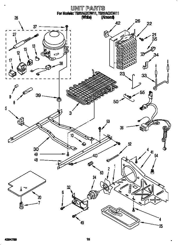 Whirlpool TS22AQXDN11 unit diagram