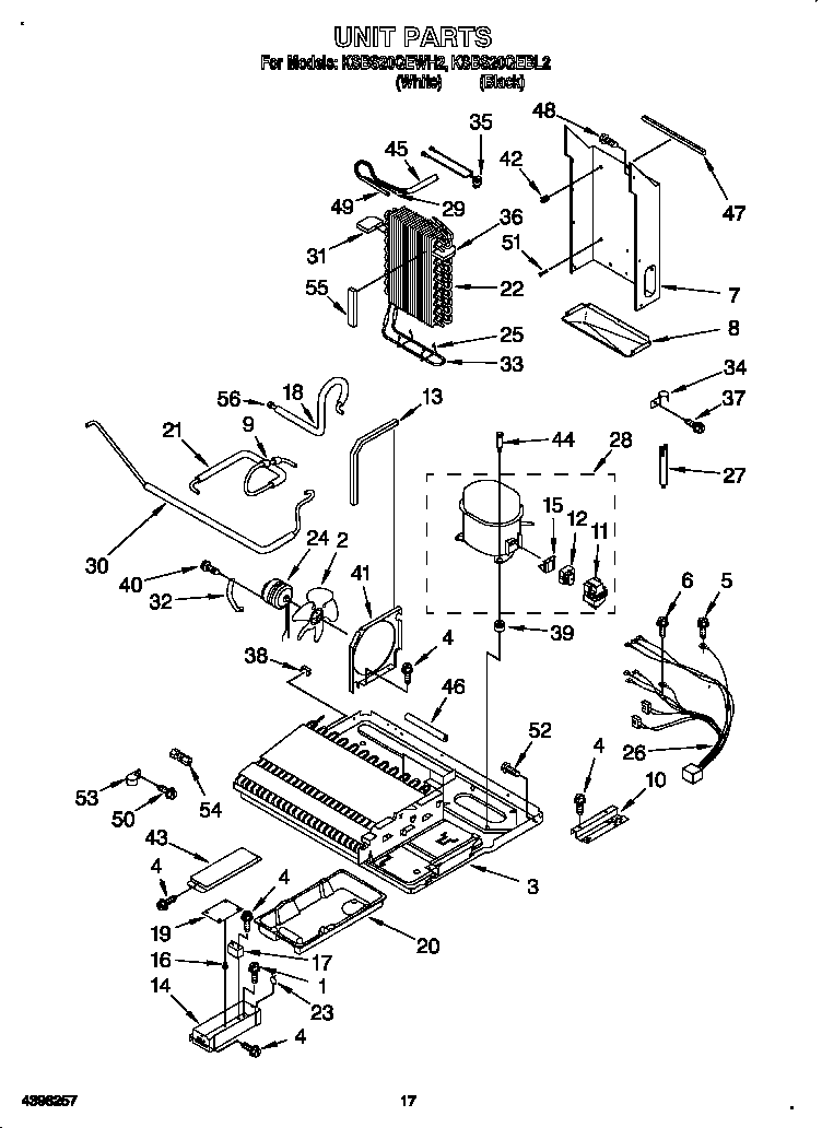KitchenAid KSBS20QEBL2 unit diagram