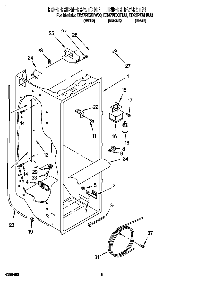 Whirlpool ED27PEXHB00 refrigerator liner diagram