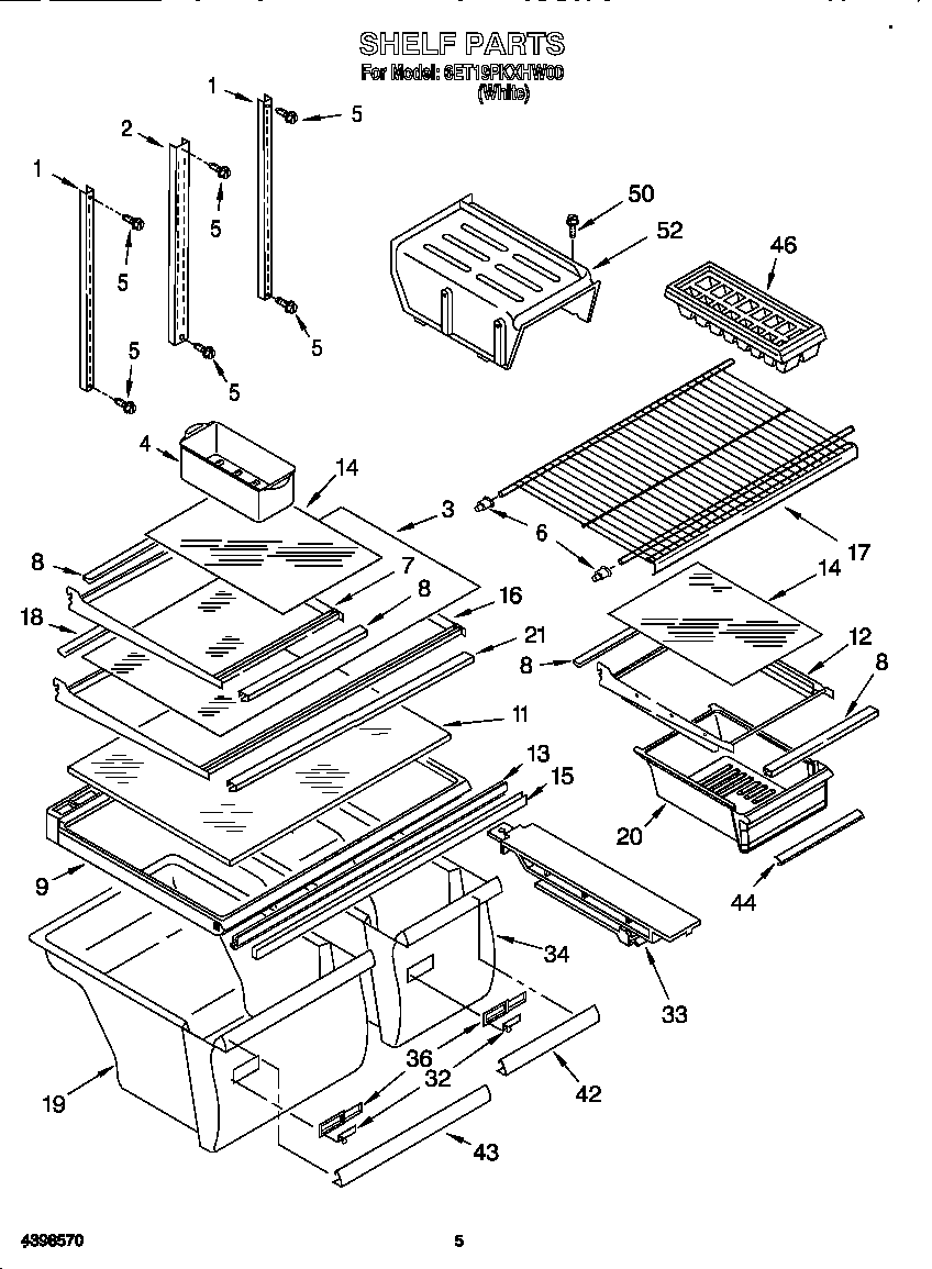 Whirlpool 6ET19PKXHW00 shelf diagram