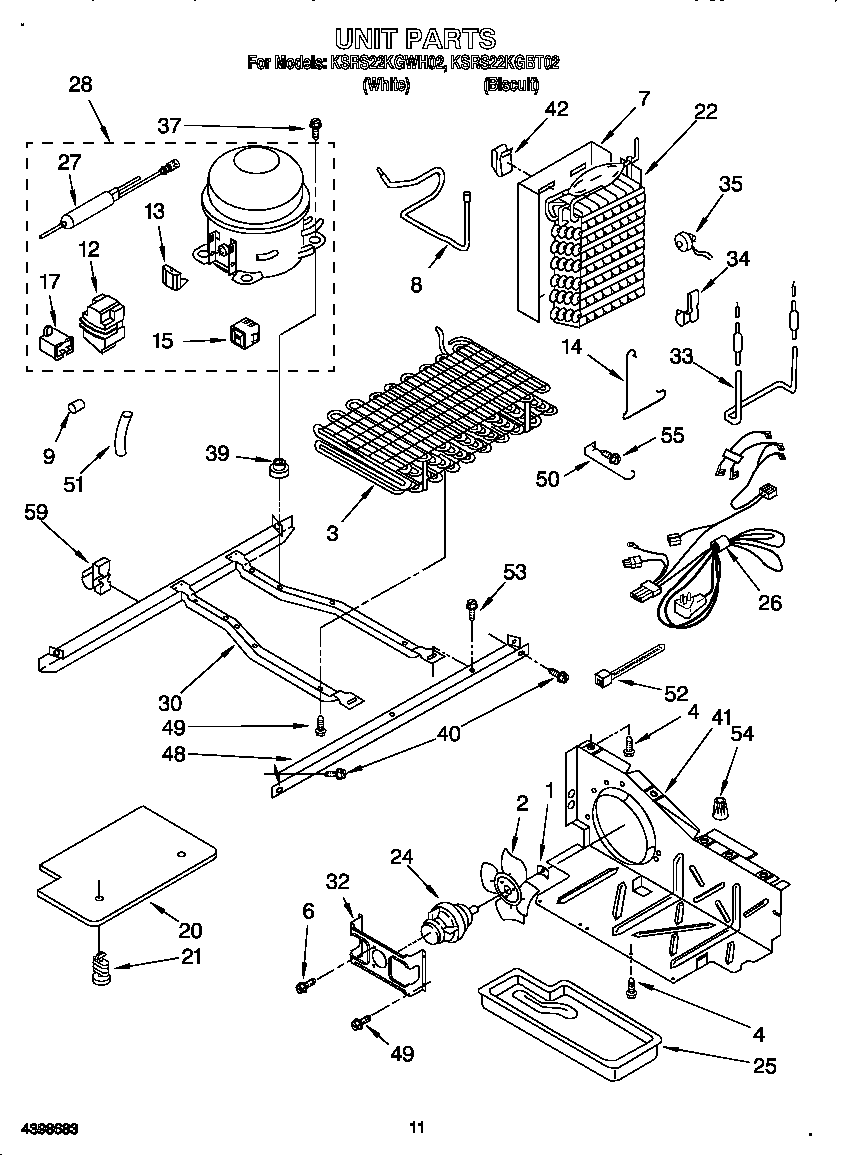 KitchenAid KSRS22KGBT02 unit diagram