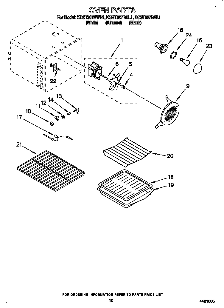 KitchenAid KGST307BAL1 oven diagram