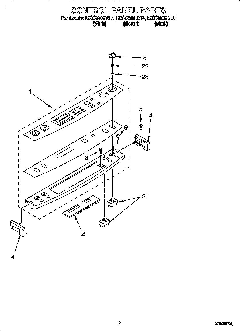 KitchenAid KESC300HBT4 control panel diagram