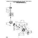 Whirlpool LXR7144EQ1 brake, clutch, gearcase, motor and pump diagram