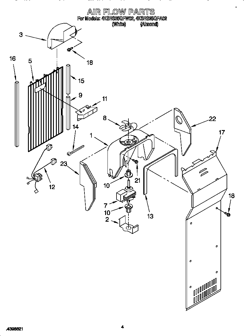 KitchenAid 4KSRS25QFW02 air flow diagram