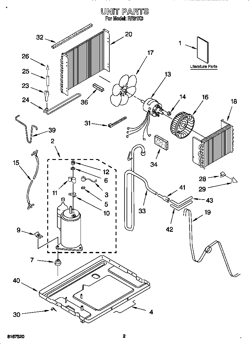 Whirlpool RE81K0 unit diagram