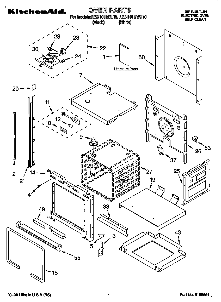 KitchenAid KEBI101DBL10 oven diagram