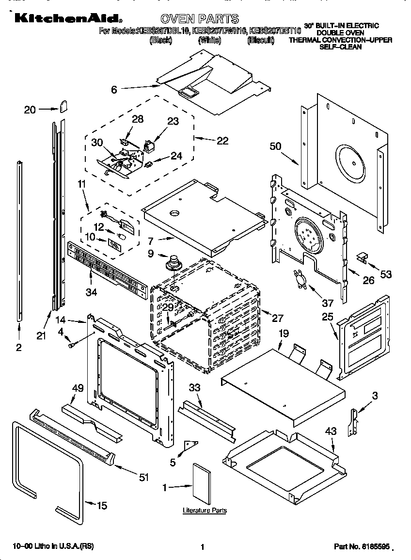KitchenAid KEBS207DBT10 oven diagram