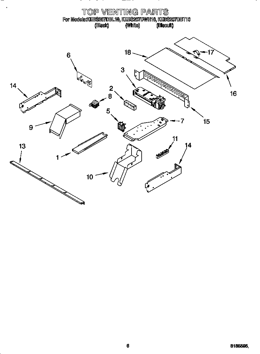 KitchenAid KEBS207DBT10 top venting diagram