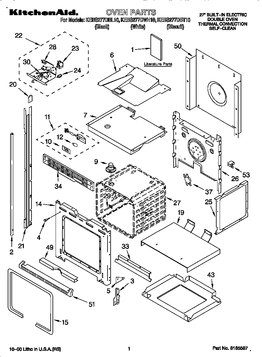 KitchenAid KEBS277DBT10 oven diagram