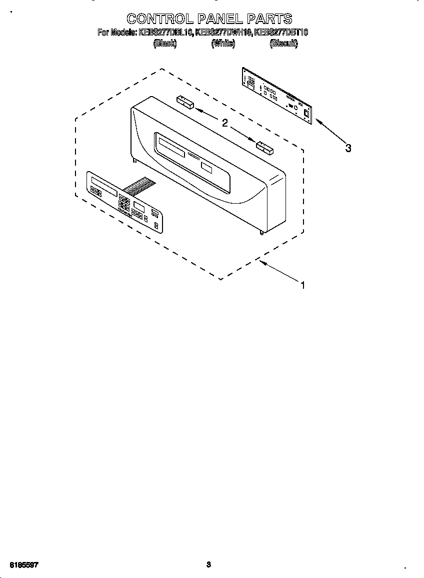KitchenAid KEBS277DBT10 control panel diagram