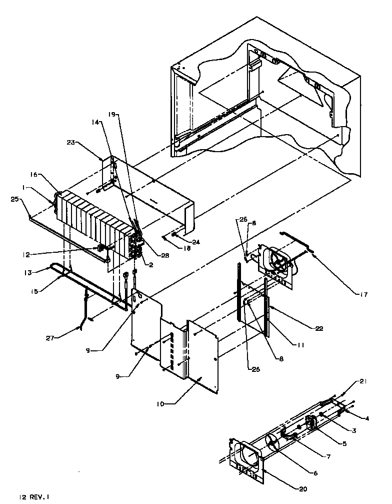 Amana TW18RW-P1181707WW heater exchange assembly diagram