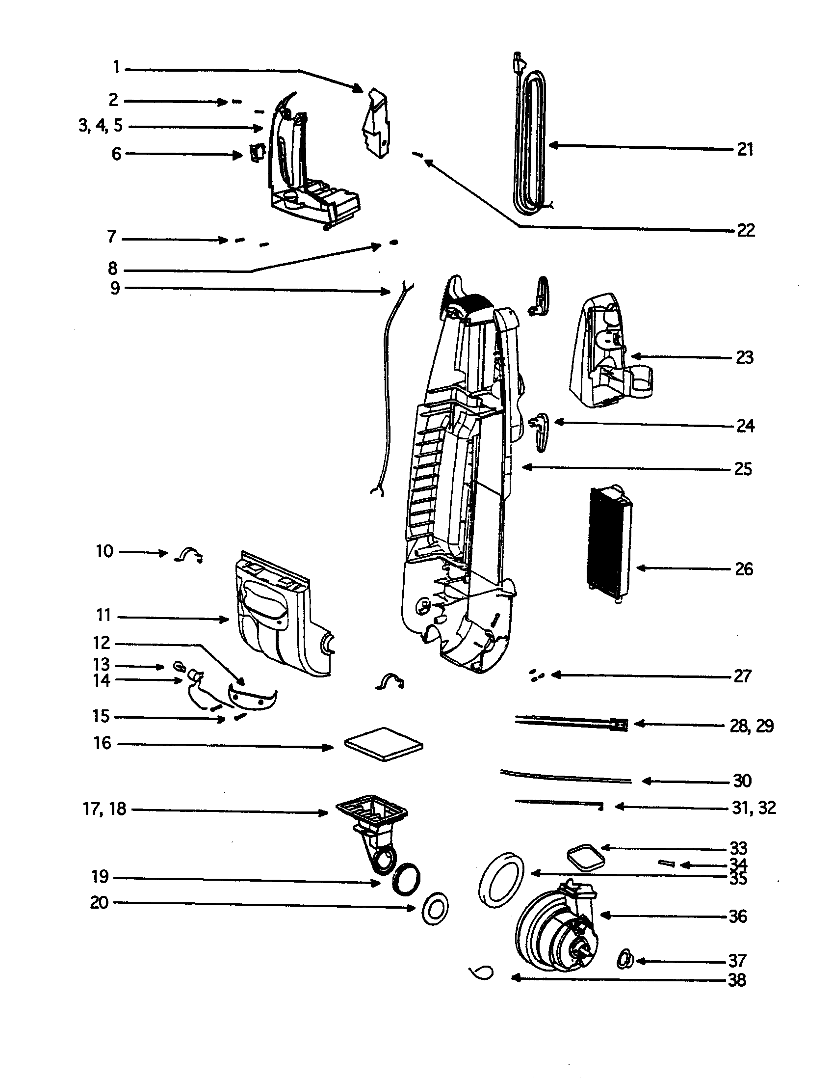 Eureka 5191AT-1 body diagram