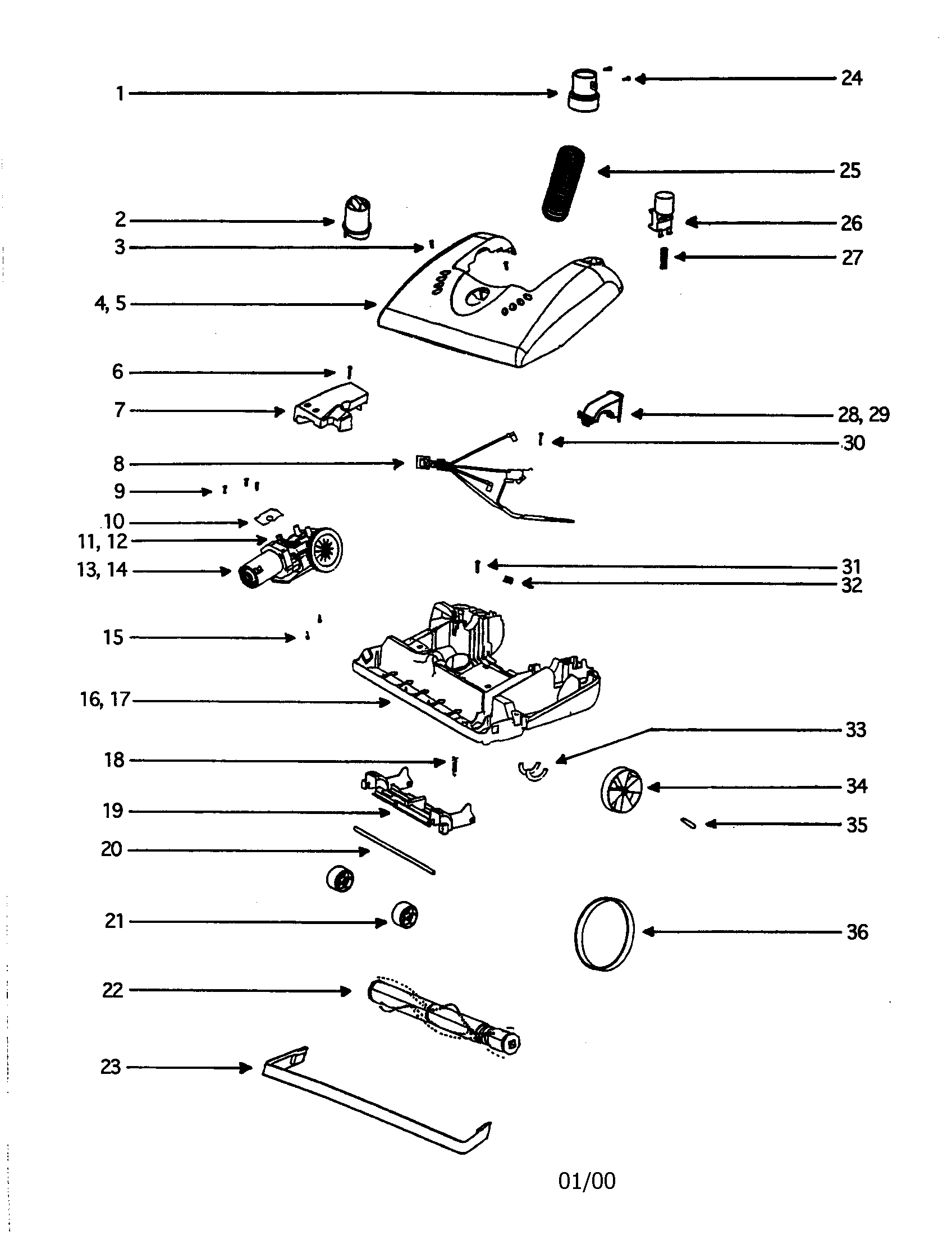 Eureka 5187AT-1 hood diagram