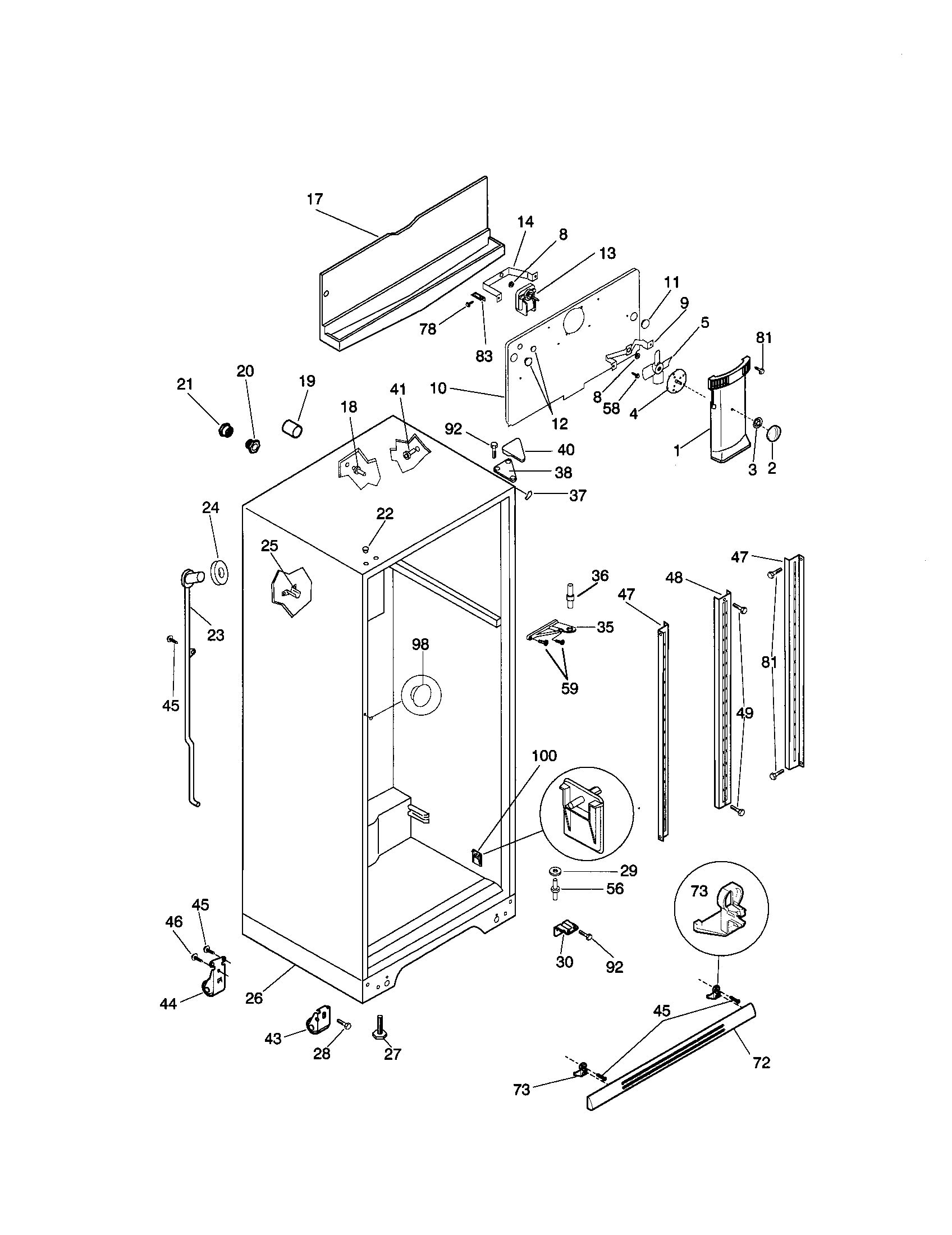 Kenmore 25360152991 cabinet-2nd page diagram