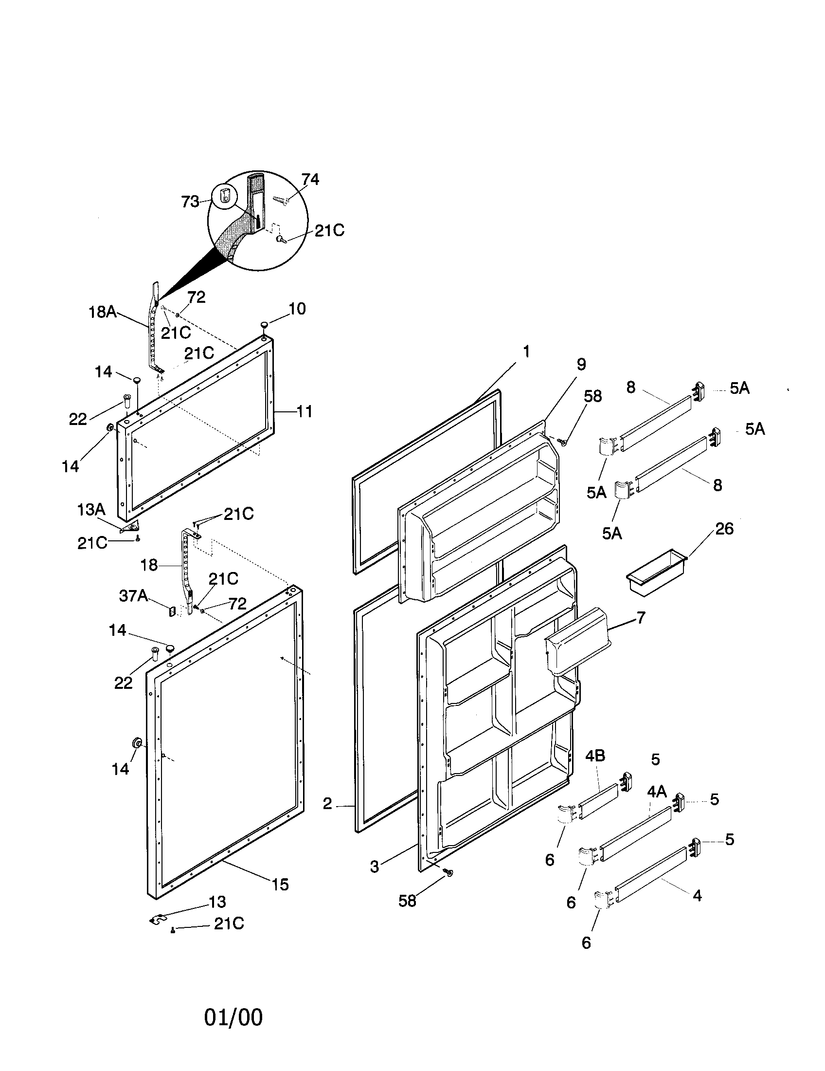 Kenmore 25369137991 door diagram