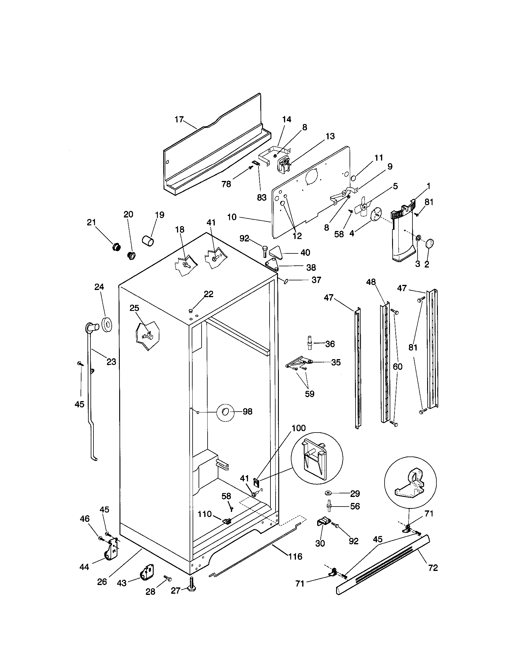 Kenmore 25369137991 cabinet diagram
