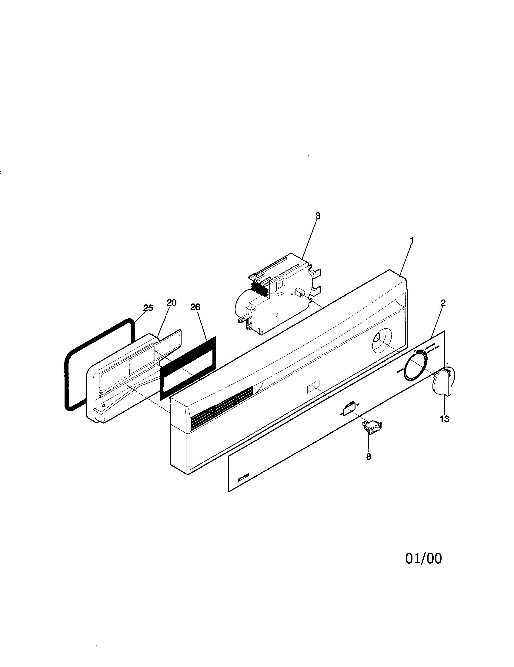 Kenmore 58714001990 control panel diagram
