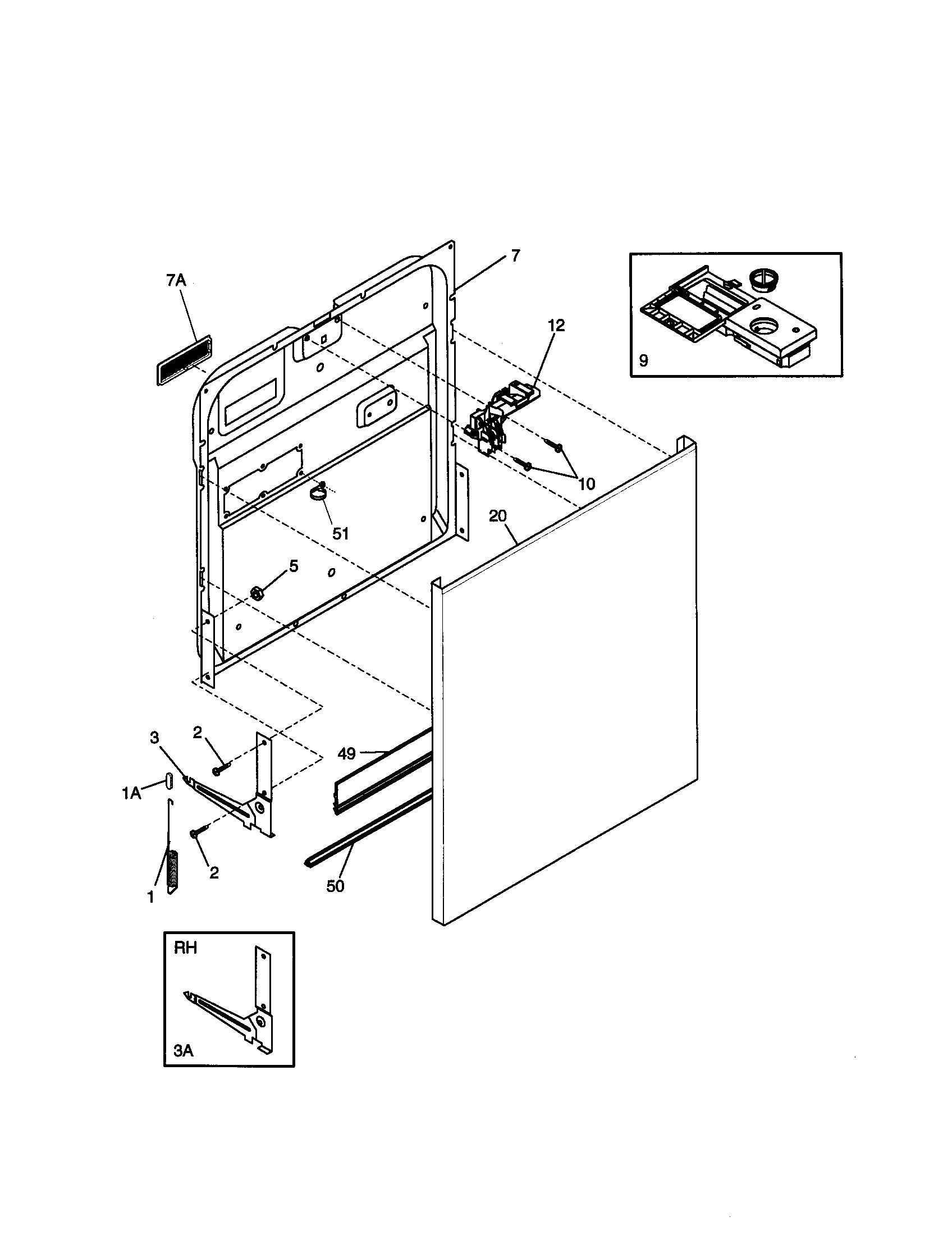 Kenmore 58714001990 door diagram