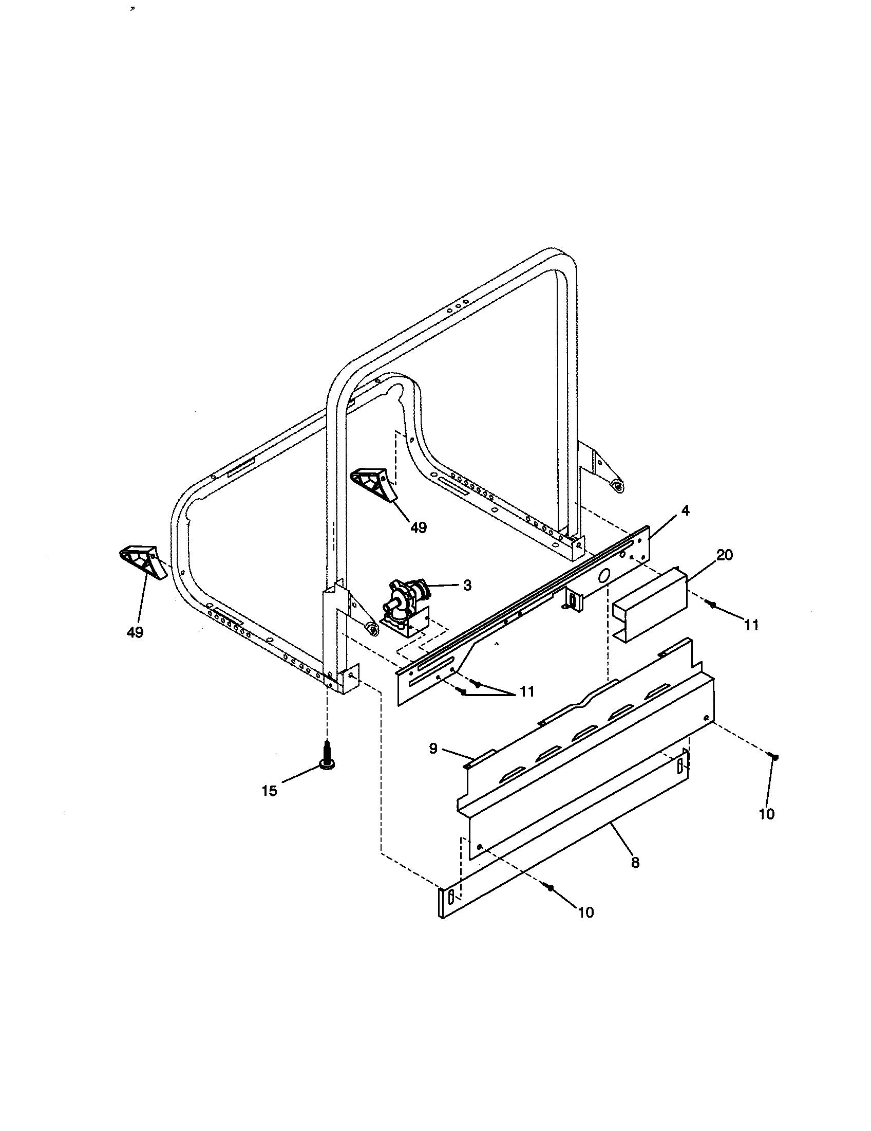 Kenmore 58714001990 frame/wrapper diagram