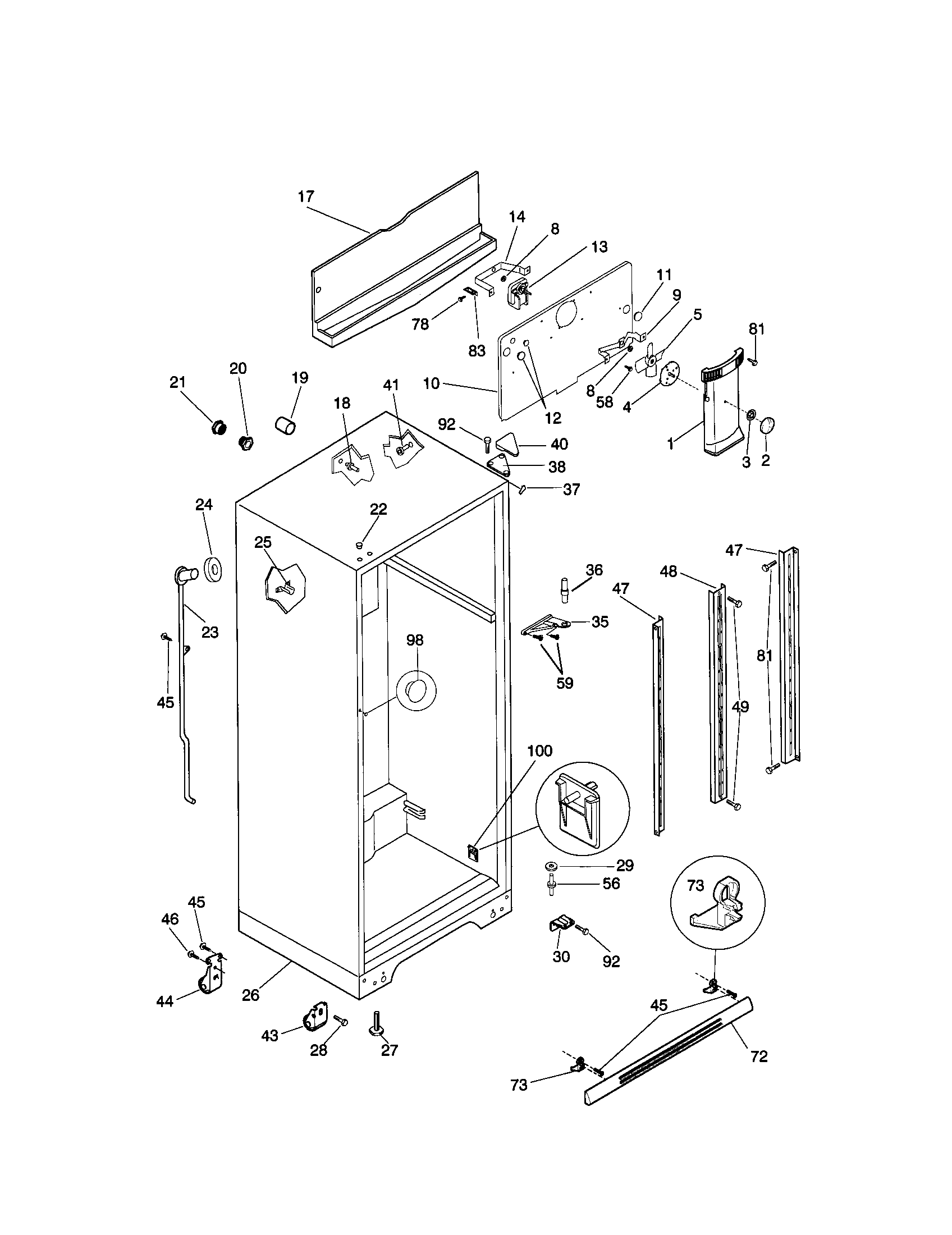 Kenmore 25360137991 cabinet diagram