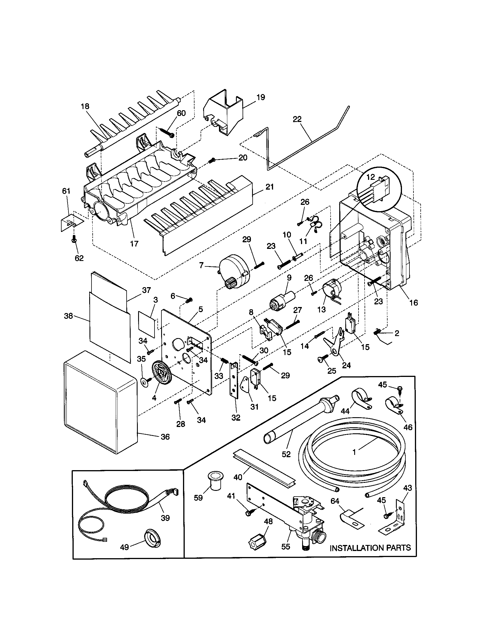Kenmore 25370157991 ice maker diagram