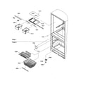 Amana BG18VW-P1320704WW crisper/freezer feature assemblies diagram