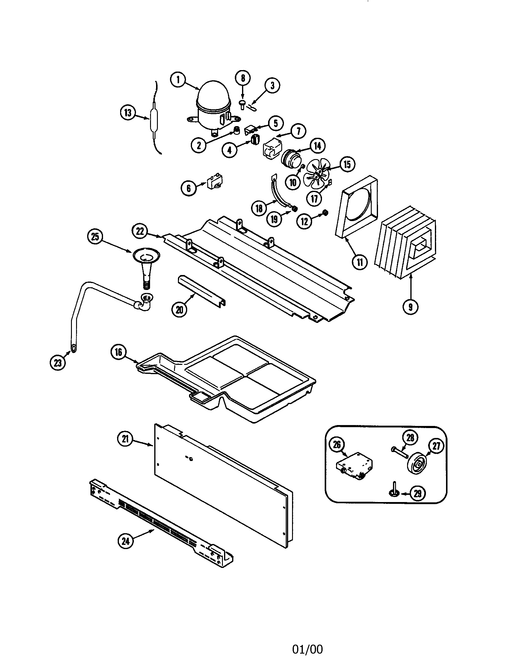 Maytag MSB2554DRA compressor diagram