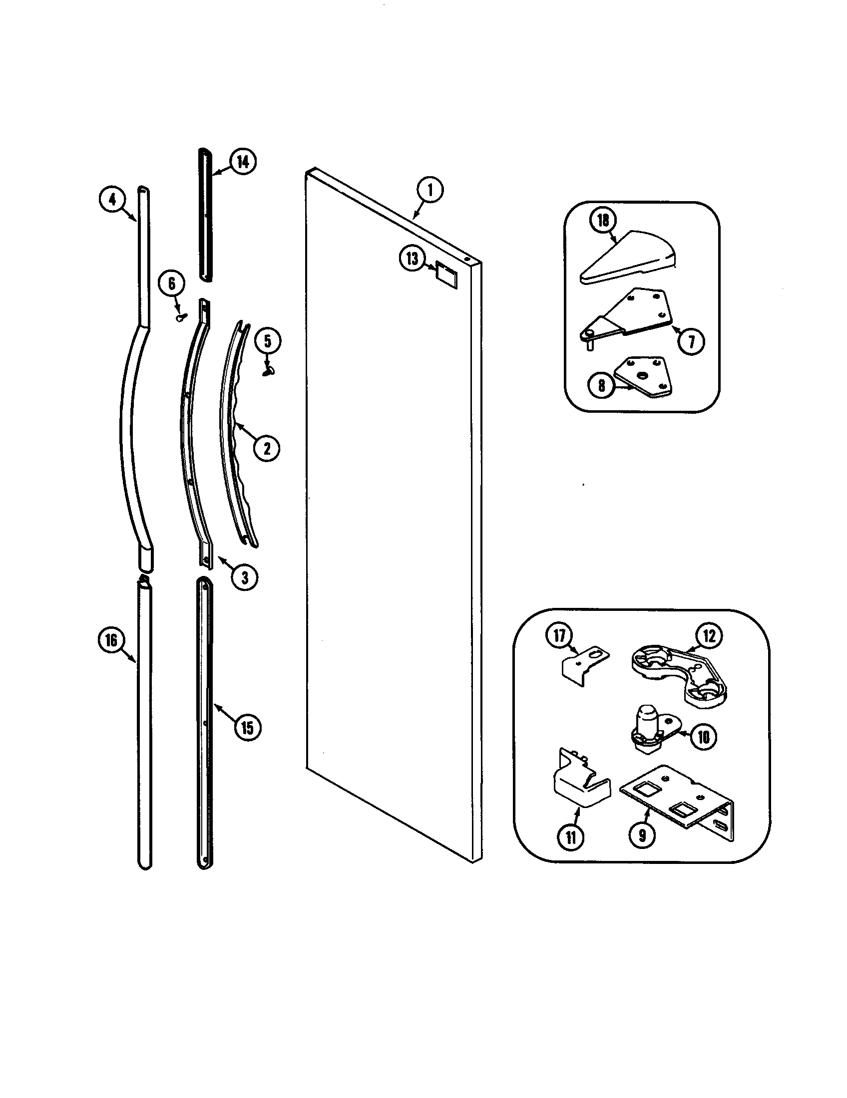 Maytag MSB2554DRA fresh food outer door diagram