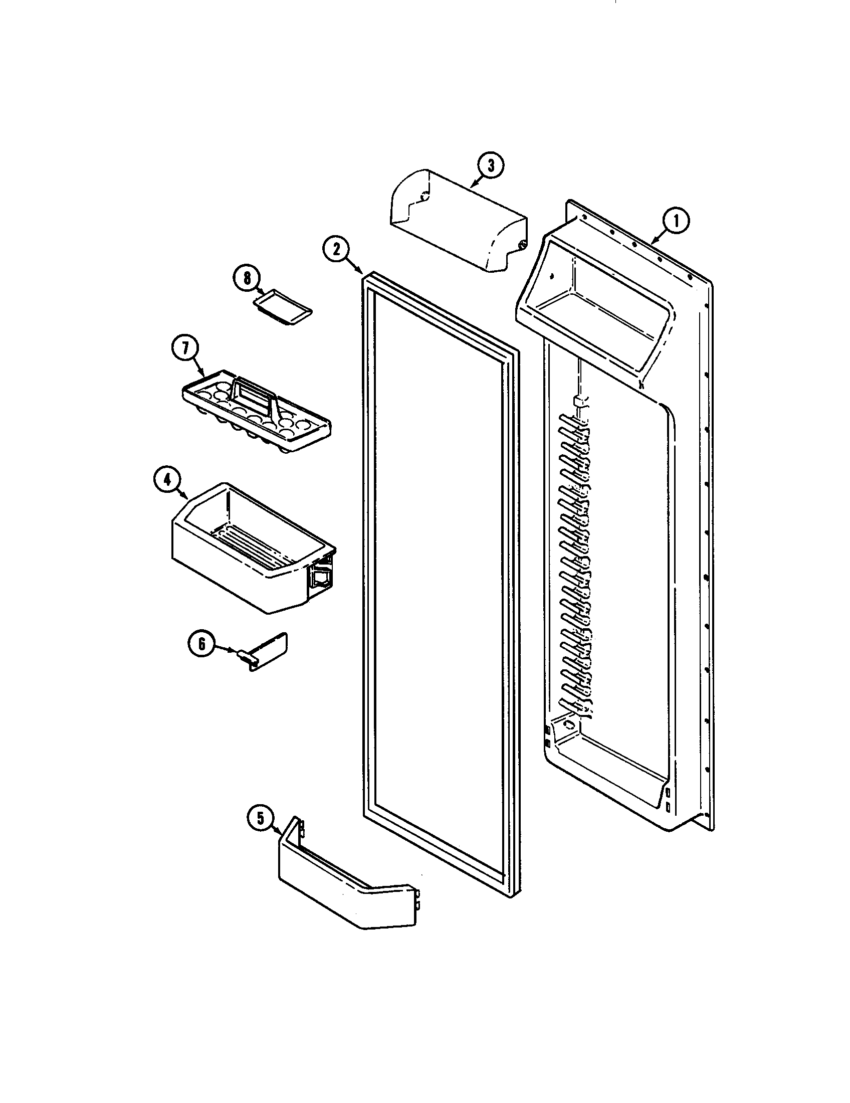 Maytag MSB2554DRA fresh food inner door diagram