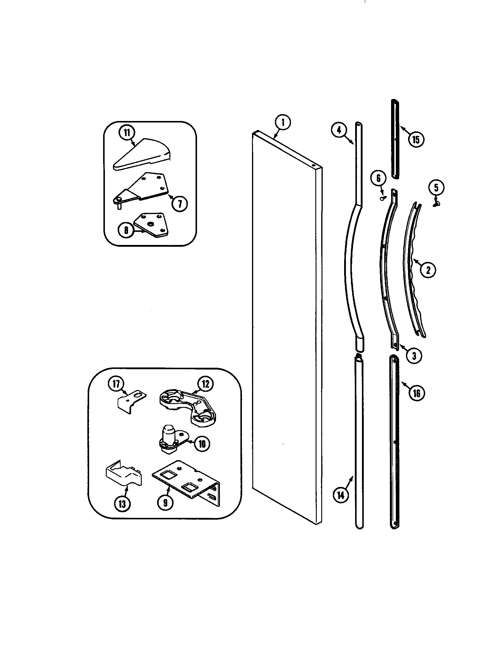 Maytag MSB2554DRA freezer outer door diagram