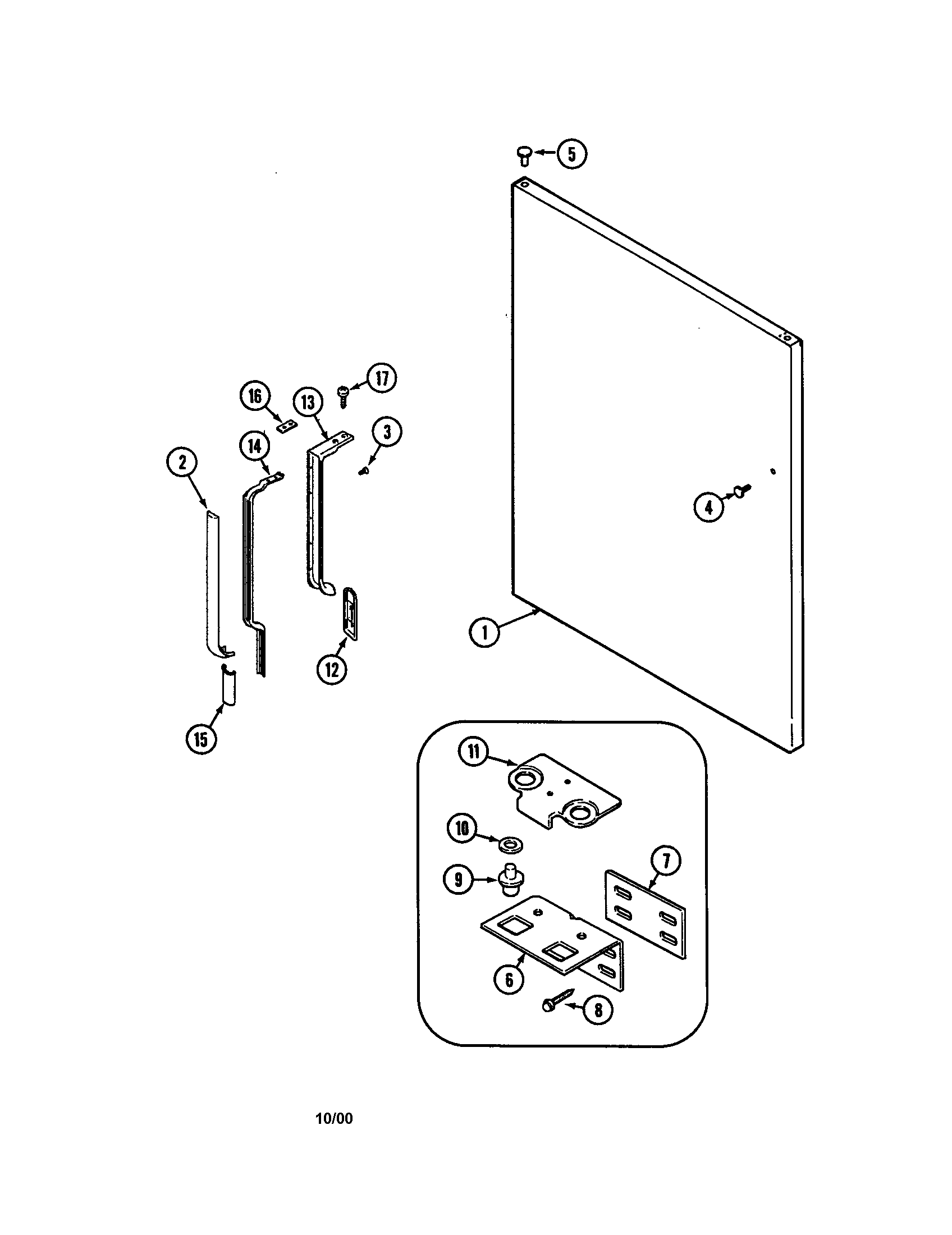 Maytag MTB2448DRW fresh food outer door diagram