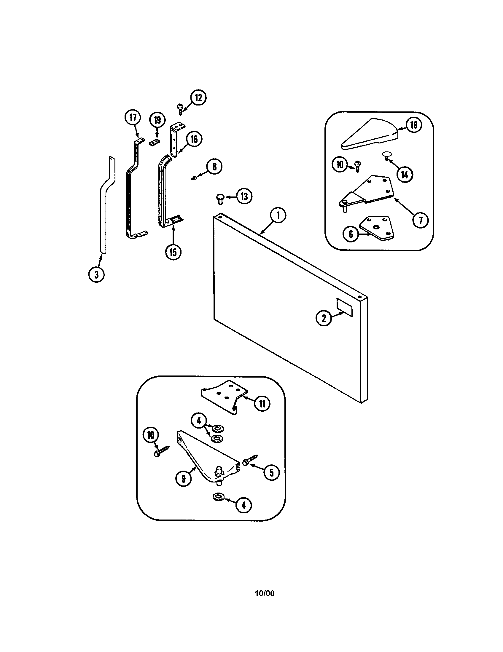 Maytag MTB2448DRW freezer outer door diagram