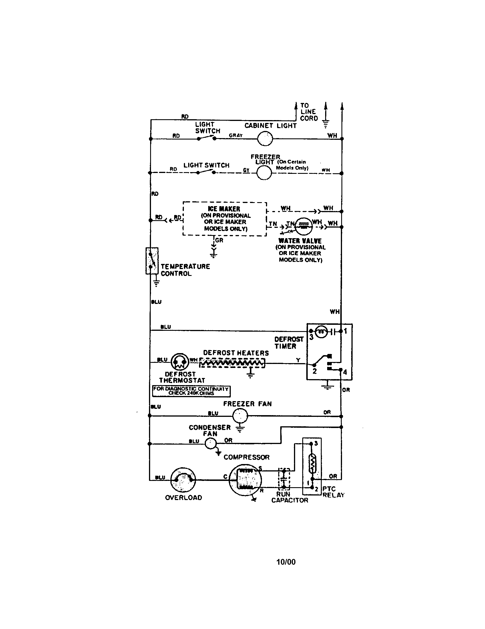 Maytag MTB2448DRW wiring (24 cu.ft. top mount units) diagram