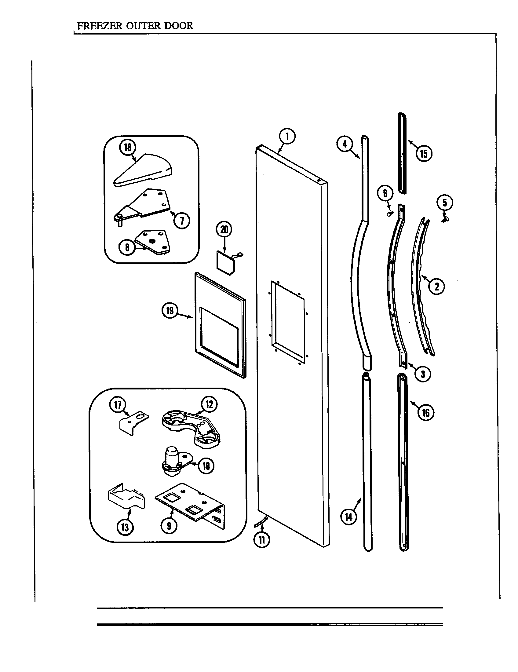 Maytag MSD2554ARA freezer outer door diagram
