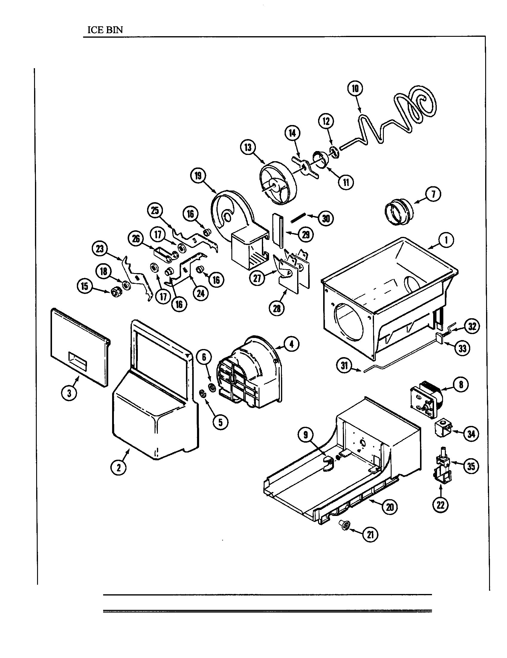 Maytag MSD2554ARA ice bin diagram