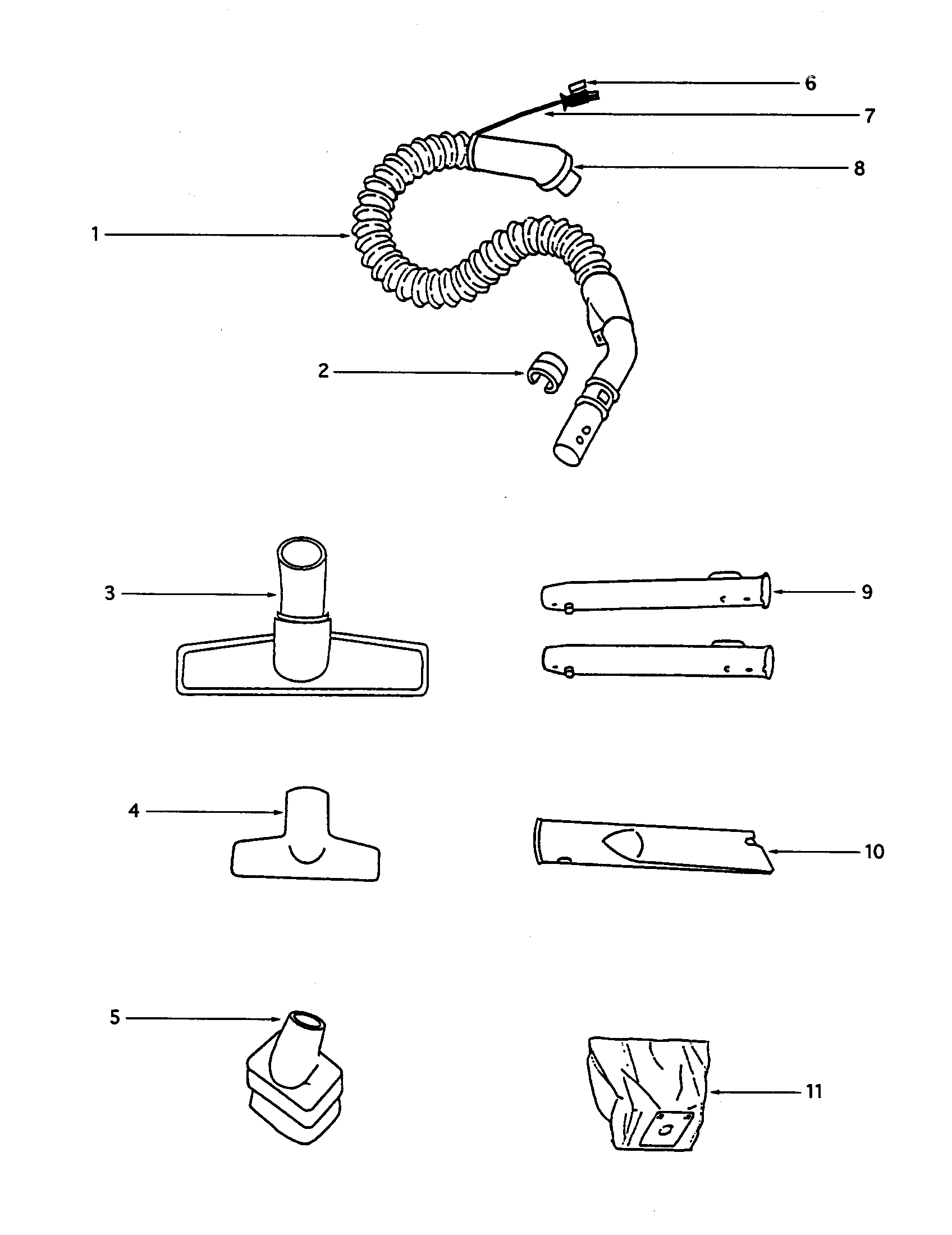 Eureka 6810D-2 hose attachments diagram