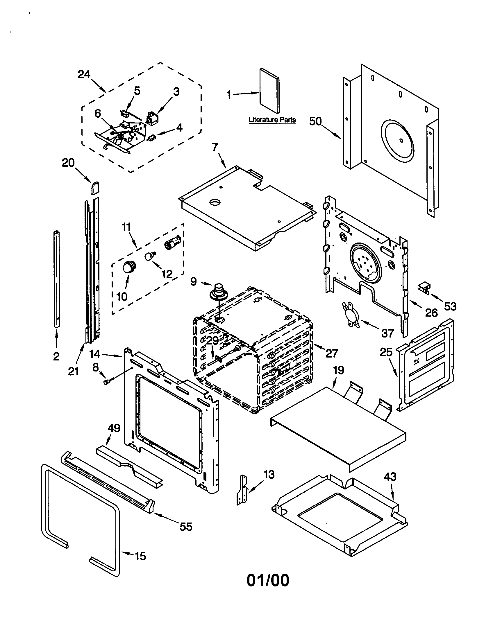Whirlpool GBS307PDB3 oven diagram