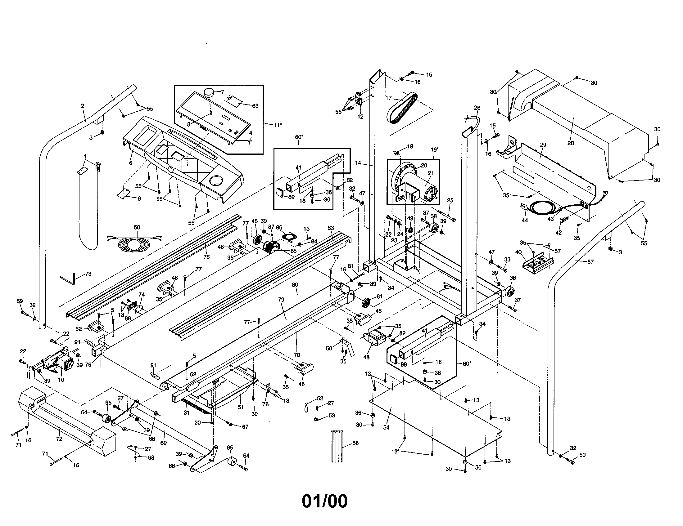 Weslo WLTL39091 frame diagram