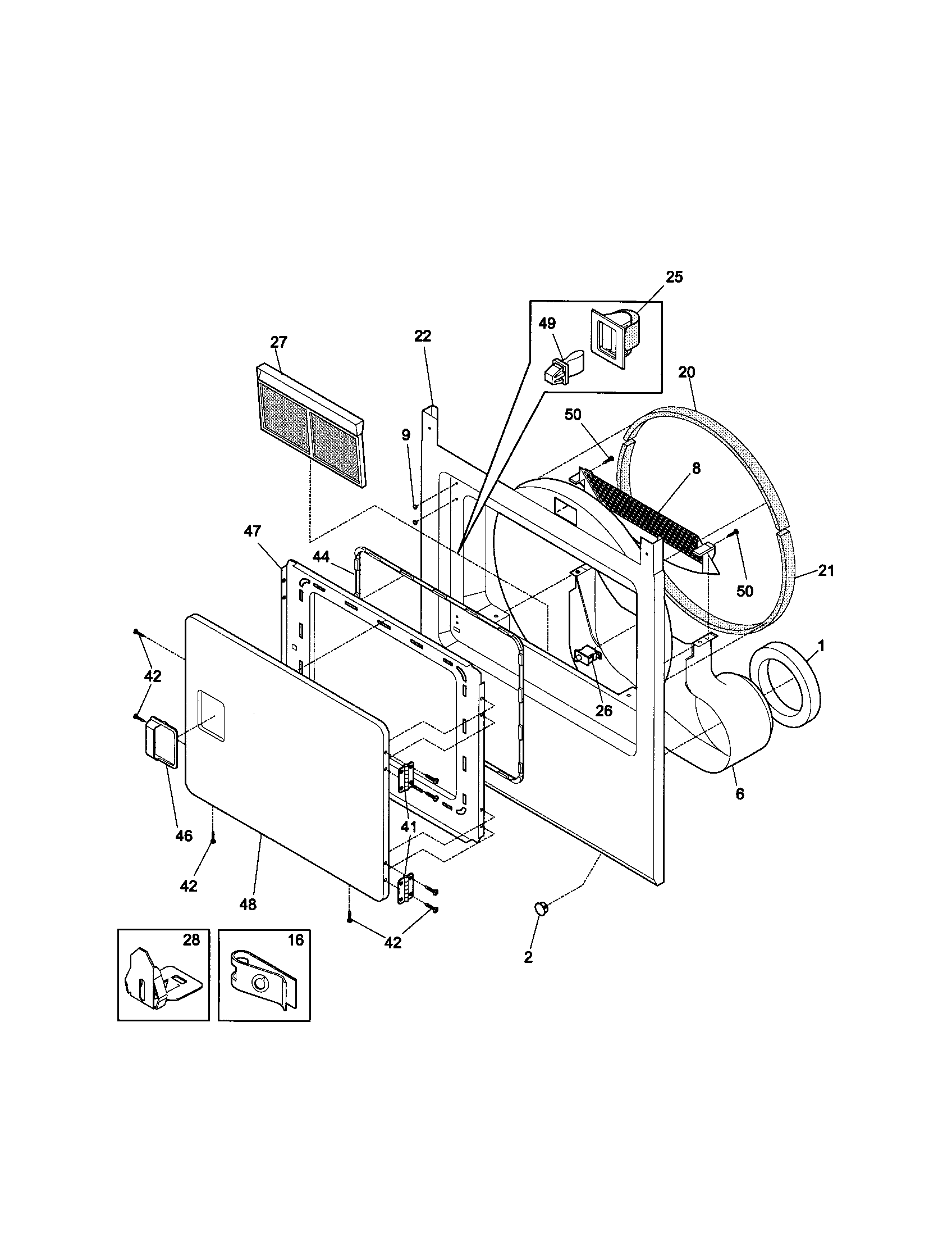 Kenmore 41780032990 front door diagram