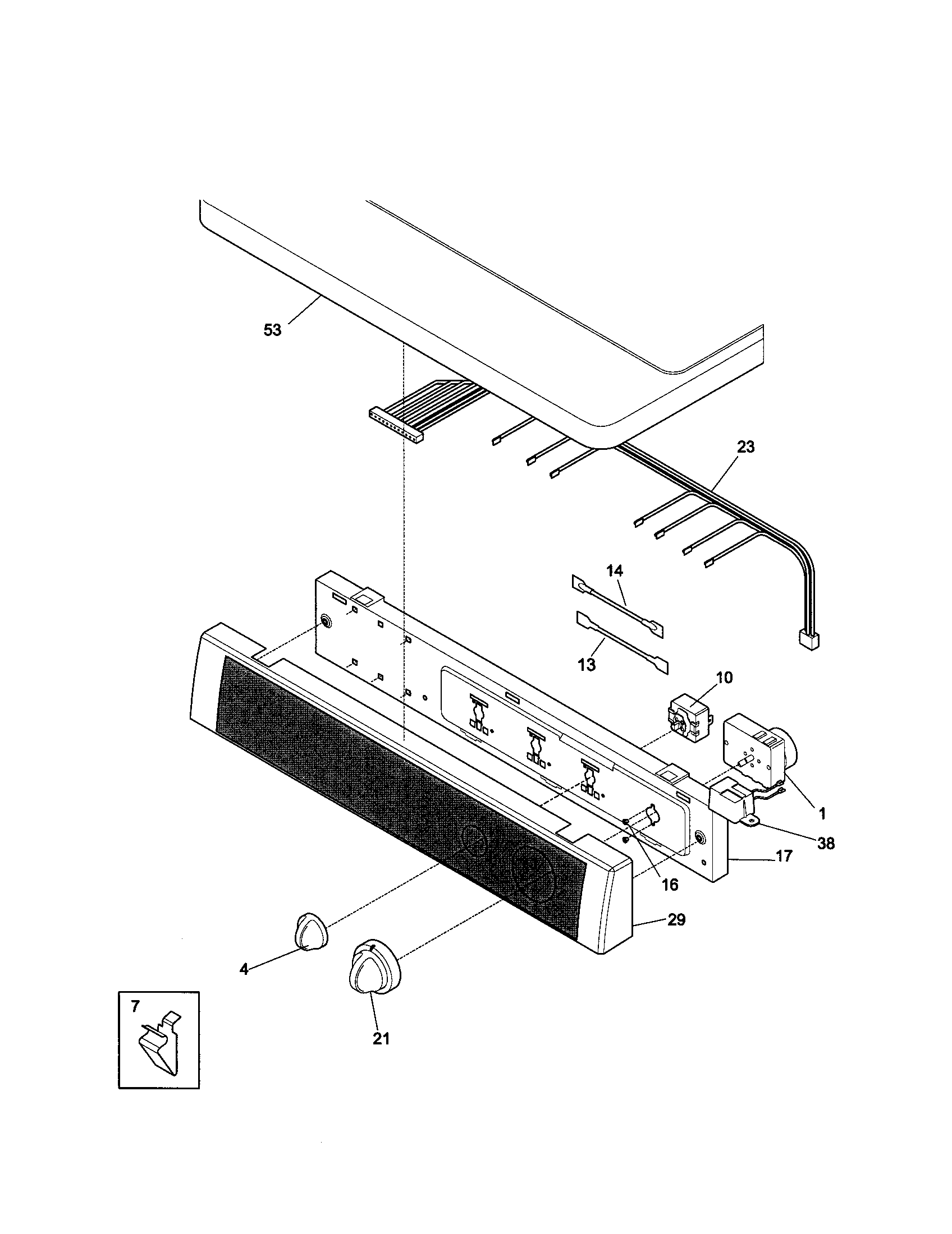 Kenmore 41780032990 control panel diagram