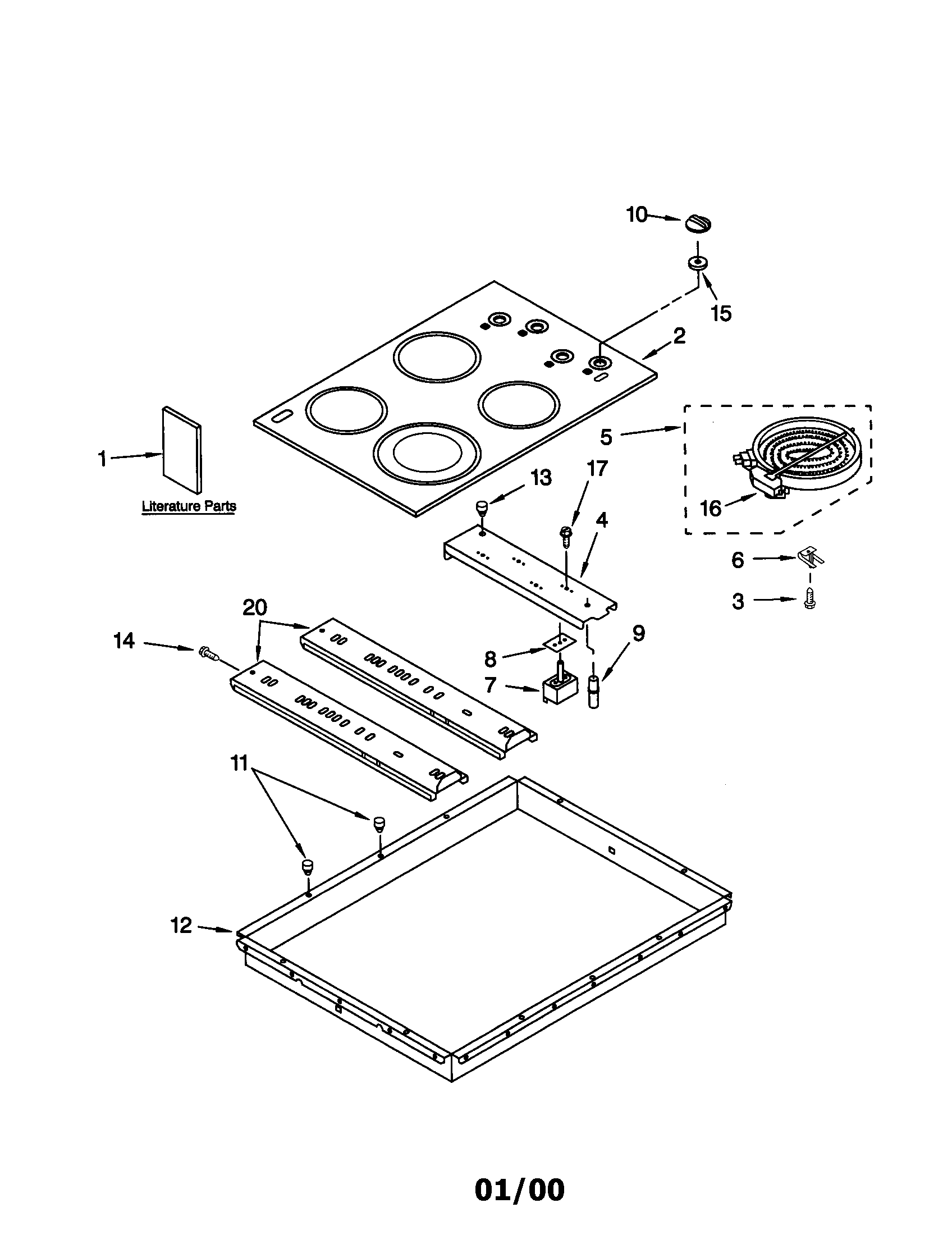 Whirlpool GJC3034HT0 cooktop diagram